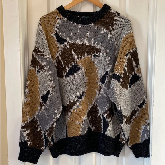 jaques franchi Other - Jaques Franchi Men’s Wool Alpaca Sweater Abstract Geometric Eclectic Grandpa